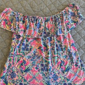 Lilly Pulitzer Colorful Off-Shoulder Blouse